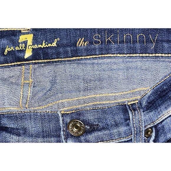 7 For All Mankind The Skinny Low-Rise Stretch Jeans Women's 28X31 - Picture 6 of 7